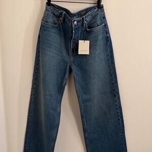 men’s “vintage indigo” ALLSAINTS lenny loose fit wide-leg denim jeans [30”]